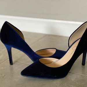 Royal Blue Velvet Heels-Classy and Cute
